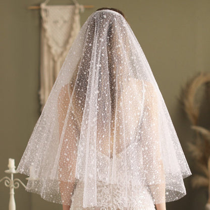 Short Wedding Veil With Stars