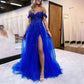 Strapless Applique Beading Sequins Tulle Formal Gown