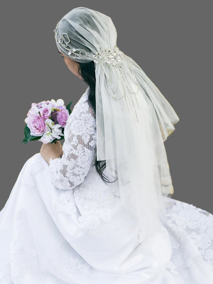 Juliet Cap Vintage Crystals Bridal Veil