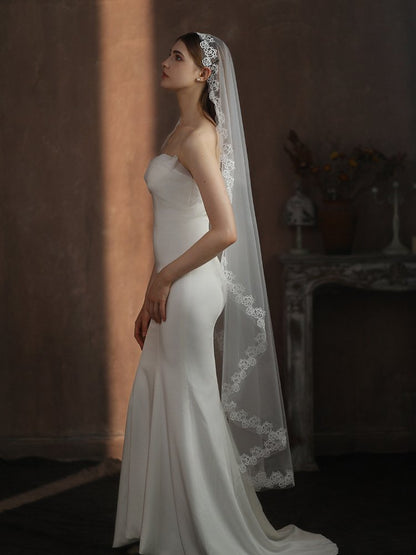 Waltz Length Lace Edge Bridal Veil