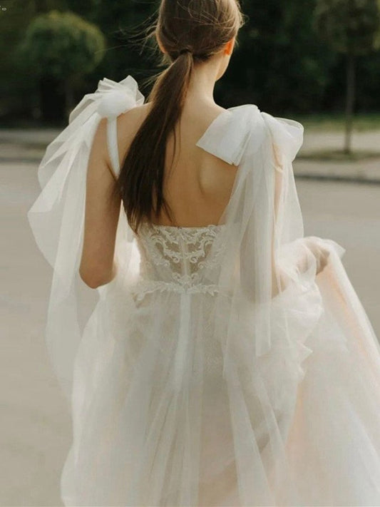 Bridal Shoulder Bows With Glitter