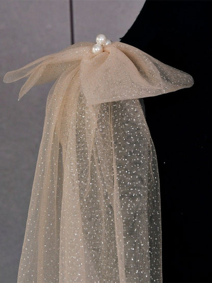 Bridal Shoulder Bows With Glitter