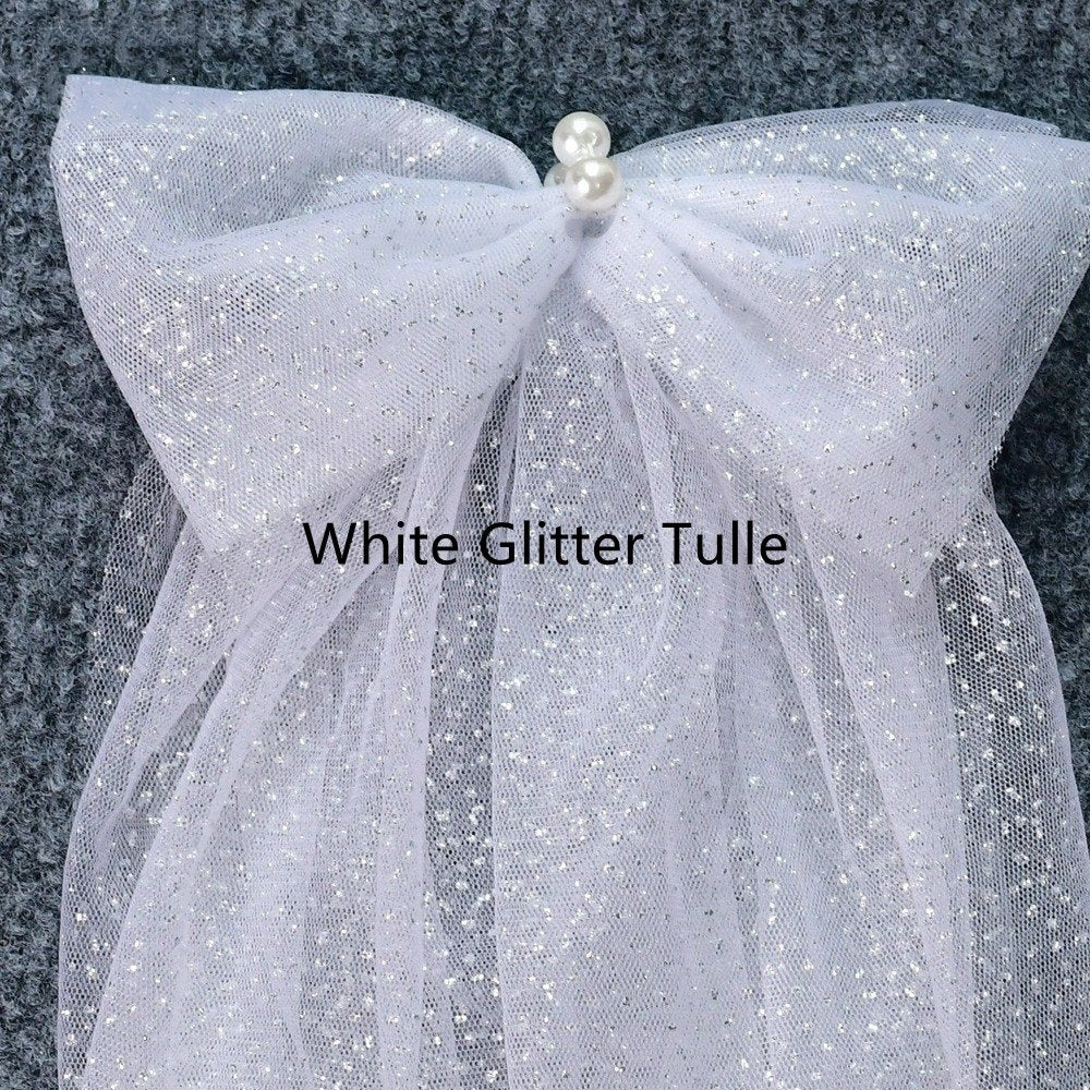 Bridal Shoulder Bows With Glitter