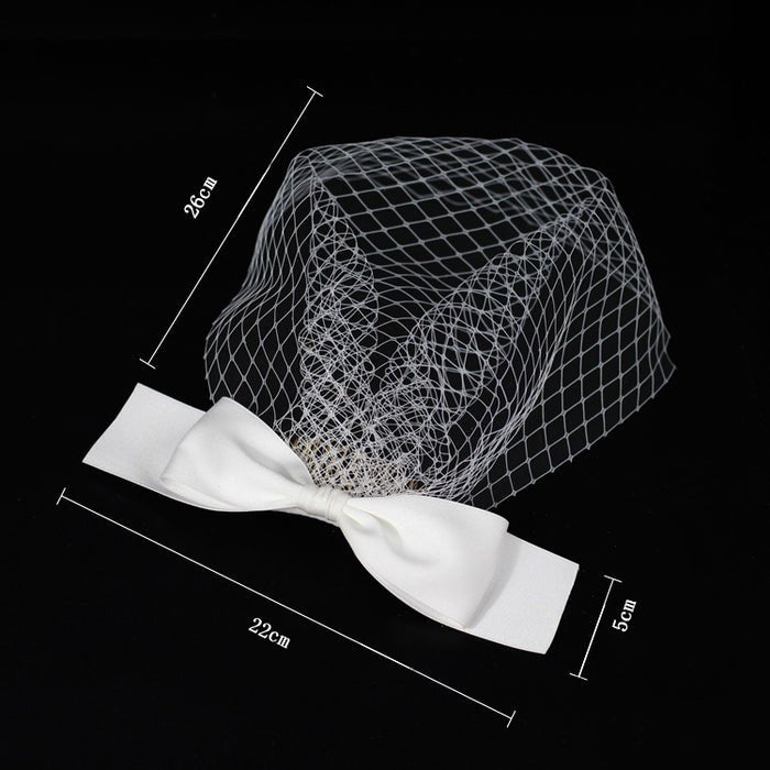 Short Birdcage Wedding Veil With Bow