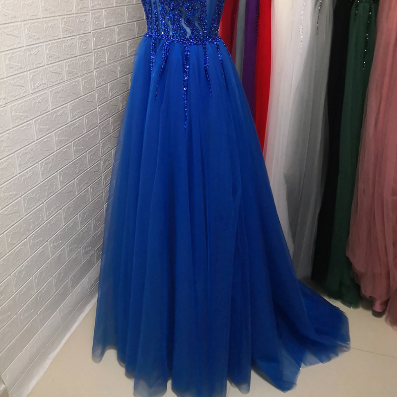 royal blue evening gown-formal elegance
