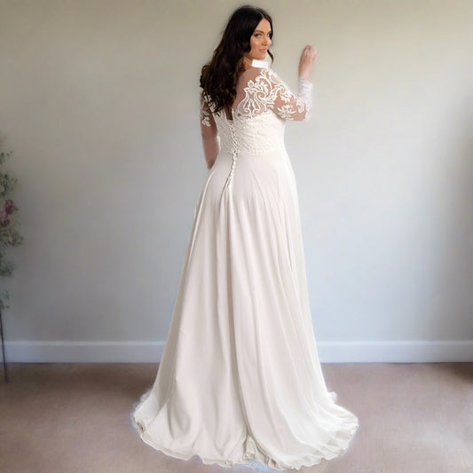 ivory lace up back plus size wedding dress
