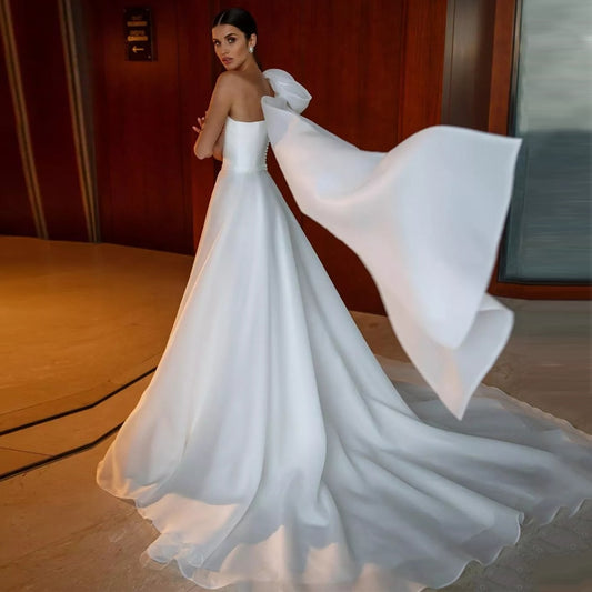 a-line organza wedding dress-formal elegance