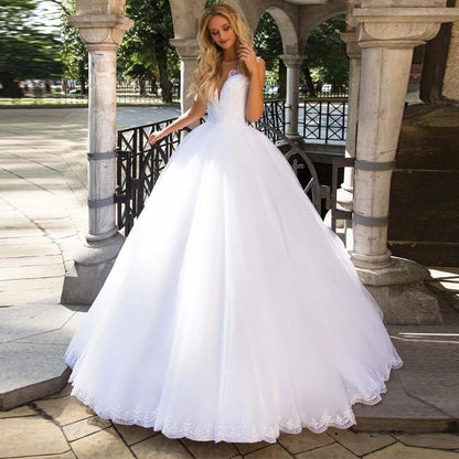 princess ball gown applique wedding dress-formal elegance